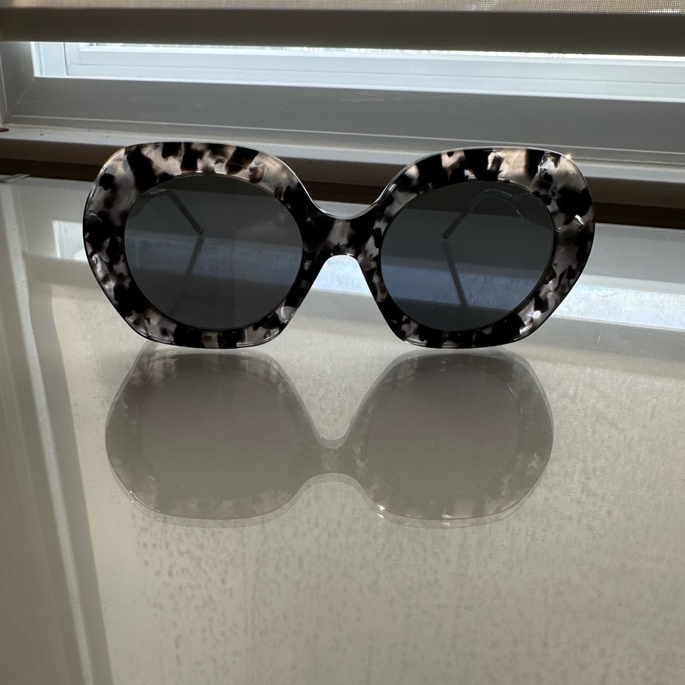 Thom Browne TBS509-54-03 Gray Tortoise Silver Mirrored Sunglasses